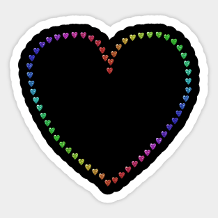 Sparkle Rainbow Heart Silhouette Sticker